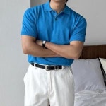 클라쓰업 댐잇 남자 기본 카라 썸머 쿨링 반팔 카라 니트