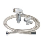 원터치스프레이건 1 5m 황동호스 다용도 메탈호스 변기청소 코일호스 화장실청소 욕실청소