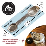 올스파이스 스테인리스 스틸 양면 계량 스푼 - 티스푼 테이블스푼 1 Half Teaspoon Quarter