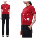 톰브라운 톰브라운 여성 헥터 자수 반팔티셔츠 25S FJS206E J0055 600