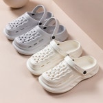 1 1 디노싸커 남여공용 커플 웨이브 키높이 슬리퍼 아쿠아슈즈 밴드 샌들 EVA 블랙255-260 핑크235-240