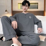 해피유통남성 긴소매 겨울 홈웨어 세트 잠옷CLY 스타일 A