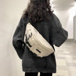 베이지- 남녀공용 캐주얼 힙색 웨이스트백 패션백 슬링백 남자 학생 크로스백 여행용 여행 남성 등산 가방