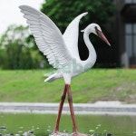 웨일베리3 유리섬유모형 백로 조형장식물 F 조형물 새모형 야외