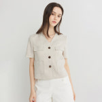 나이스클랍 브이넥 반팔 자켓 N242MWJ419