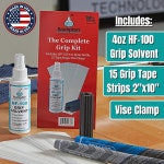 브램튼 베이직 골프 클럽 리그리핑용 그립 키트 - 프리미엄 2 x10 테이프 스트립 15개 무독성 불연성 무취 솔벤트 4온스 Basic 2x10