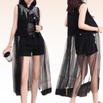 애프터블리 아랑 고고장구 난타 퓨전 조끼 의상 망사 공연복