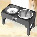 강아지 사각 높이 조절 더블 식기 1P 밥그릇 물그릇