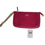 코치 coach ZIP WRISTLET 체인 전기 크로스그레인 가죽 NEW NWT 카드지갑 지갑 F73044