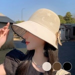 별달 뒷리본 포인트 여름 메쉬 통기 배색 버킷햇