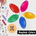 손 바느질용 TOOVREN 12PCS 바늘 실타래 플라스틱 와이어 후크 바늘용 간단한 재봉틀용 작은 눈 쉬운 도구 랜덤 multicolored