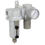 공압플러스 압축 공기 필터 레귤레이터 콤보 1 2 NPT - 금속 그릇 수동 배수 브래킷 게이지 Poly Bowl - Manual Drain SAU420-N04G-MEP