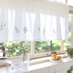 벨라이프 그린잎 자수 바란스커튼