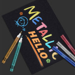 12 색 금속 소프트 헤드 아크릴 마커 펜 반짝이 DIY 핸드 계정 카드 아트 단어 서명 페인트 마커 세트