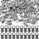 HELLY 100pcs 금속 끝 코드 캡 고정 장치 구멍을 만드는 주얼리 태슬 팔찌용 가죽 찾기 키트 잠금 장치