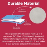 딜메드 일회용 SMS 랩 코트 포켓 흰색 XX-Large Pack of 10