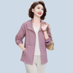 COSYEVNO 엄마옷 래쉬가드 후드 코트 중장년 캐주얼 자외선차단 외투