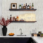 바모스 필 앤 스틱 주방 욕실용 매끄러운 타일 흰색 슬레이트 PVC 혼합 연금 자가 접착 물고기 비늘 금속 모자이크 타일 10장