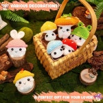 초보자용 MAGIMUSE 크로셰 키트 스타터 키트 아미구루미 공예 뜨개질 단계별 비디오 튜토리얼 버섯 패밀리 40 이상 실