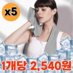우디밸리 아이스 1초 흡수 스포츠 쿨링 타올 5개 모던