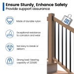 무자타 20개 데크 난간 브래킷 커넥터 레일 지지 키트 2x4 1 5 3 5 목재 기둥 계단 울타리 케이블 난간용 나사 124개 WT11 12