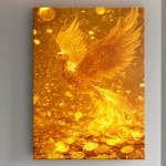 인메이블 인메이블 풍수 동물 그림 10종 캔버스액자 금전운 건강 재물 빛나는황금말 07 황금운수봉황1 메탈액자 12호 60 6x45