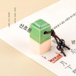 도자기 네모난 단추 도장 전각 맞춤 앤티크 그린 유약 이름 도장 책 프랑스화 경필 각인 도장