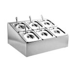 셀프바 용기 반찬통 식재료 재료 보관 메탈 바트 뷔페 1 9 냄비 2열 8구 1개