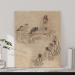 아란아트 신사임당 신윤복 전통 민화 풍수 전통 민속화 풍속화 인테리어 학교 교실 교육 액자 17 김홍도-서당 02 13호