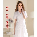 여성 가운 가을 봄 소 여름 남성 약국 작업복 의사 긴팔 여자 벨트 반팔 XXXL사이즈-프리미엄 보풀 원단