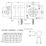 CNC 조각 밀링 기계용 3D 프린터 스텝퍼 모터 86x114mm 4 리드 2 상 5 0A 샤프트 직경 12 NEMA34