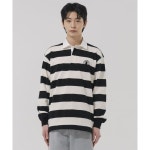 바쥬비쥬 매장정품 BAJOO BIJOO CIRCLE EMBROIDERY OVER-FIT RUGBY SHIRT BB24SPT01BK 121318