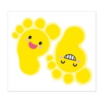 바닥 꾸미기 발바닥 스티커 통통노랑 포인트스티커 야광스티커 데코스티커 안전 발모양 시트지 F-151