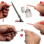 세이프티케어 스테인리스 스틸 550 파라코드 가죽 스티칭 FID 레이스 니들 3 길이 - 1 8 스트링 팩 1개 3 in 3 1 pack