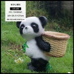 팬더조형물 야외 팬더 모형 공원 조각 소품 장식 대나무 공원 귀여운 F 바구니 팬더 꽃항아리