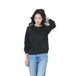 새라블리스 체크 배색 프릴 티셔츠