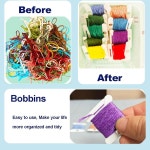 크로스 코튼 실 공예 DIY 재봉 보관용 플라스틱 치실 보빈 300피스 정리함 홀더 자수 카드 스티치 보빈