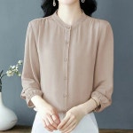 스윗트리 스텐드넥 7부 블라우스 99사이즈 까지 j0984