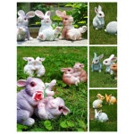 장식 장 조형물 토끼모형 포토존 정원 야외 카페 트럼펫 꽃무늬 토끼