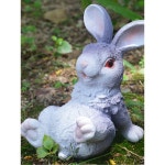 장식 장 조형물 토끼모형 포토존 정원 야외 카페 트럼펫 꽃무늬 토끼