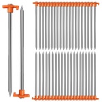APACALI 40 PCS 금속 텐트 스테이킹 헤비 듀티 10 야드 비녹스 페그 접지 파티오 정원 캐노피 초원 야외 캠핑 액세서리 스파이크