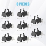 테크트로 시마노 트랩 데어와 호환되는 8쌍 자전거 브레이크 패드 - 스프링이 장착된 산악 자전거용 고성능 디스크 브레이크 세미 메탈릭