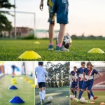 FGBNM 25 50 100개 디스크 콘 캐리백과 홀더가 민첩성 축구 스포츠 훈련용 축구 농구 코칭 연습 장비 5가지 A-50 Pack