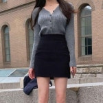 직장인 여성 하이웨스트 슬림 기본 정장 미니 스커트