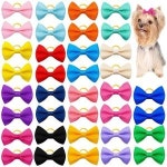 애완동물 그루밍을 위한 고무 밴드가 20pcs 고양이 개 보크노트 헤어 액세서리 다양한 색상의 보우