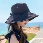 여성 넓은챙 벙거지 모자 1P 리본끈 여름 버킷햇 WFHOH5J