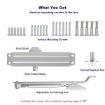 BOZXYE 도어 클로저 가정 상업용 주거용 3등급 유압 무음 자동 수동 나사로 간편한 - 알루미늄 도어 무게 99 143파운드 Small 55 99 lb