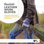 웰스 라몬트 2쌍 팩 남성용 가죽 작업 장갑 헤비 듀티 강화 손바닥 라지 Large Pack of 2 4006N-WNW