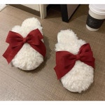 리본 털 슬리퍼 여성 겨울 실내외 홈웨어 미끄럼방지 리본 봉글봉글 털슬리퍼 7종 W05