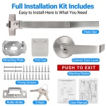 상업용 도어 푸시 패닉 바 외부 레버 핸들이 비상구를 위한 3개의 키가 38 출구 장치 금속 목재 좌우 도어에 적합 SS304